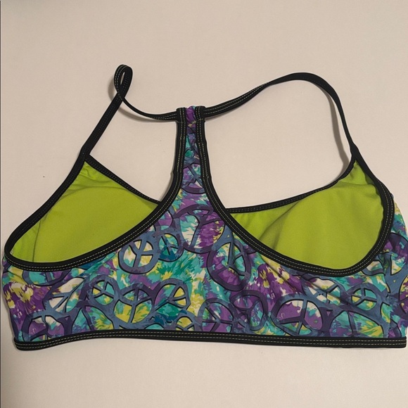 Joe Boxer | Peace Sign Racerback Bikini Bra Padding Support Hippie Coachella M - Picture 4 of 6